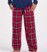 Boxercraft BM6624 Harley Flannel Pants in Navy/ red plaid front view