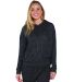 Boxercraft BW1501 Women's Cuddle Fleece Hooded Pul in Black heather front view