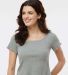 Boxercraft BW2403 Women's Baby Rib T-Shirt in Oxford heather front view