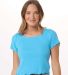 Boxercraft BW2403 Women's Baby Rib T-Shirt in Pacific blue front view