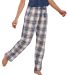 Boxercraft BW6620 Women's Haley Flannel Pants in Natural indigo plaid front view