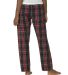 Boxercraft BW6620 Women's Haley Flannel Pants in Black/ red kingston plaid back view