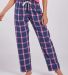 Boxercraft BW6620 Women's Haley Flannel Pants in Navy pink tomboy plaid front view