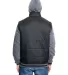 Burnside Clothing 8701 Nylon Vest with Fleece Slee Black/ Charcoal back view