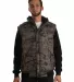 Burnside Clothing 8701 Nylon Vest with Fleece Slee Green Camo/ Black front view