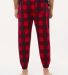 Burnside Clothing 8810 Flannel Jogger in Red/ black back view