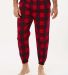 Burnside Clothing 8810 Flannel Jogger in Red/ black front view