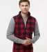 Burnside Clothing 3012 Polar Fleece Vest Red/ Black front view