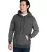 J America 8711 Aspen Fleece Hooded Sweatshirt Charcoal Speck front view