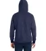 J America 8711 Aspen Fleece Hooded Sweatshirt Navy Speck back view