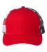 Kati S700M Printed Mesh Trucker Cap in Red/ usa flag front view