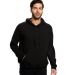 US Blanks US4412 Men's 100% Cotton Hooded Pullover in Black front view