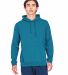 US Blanks US4412 Men's 100% Cotton Hooded Pullover in Capri blue front view