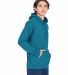 US Blanks US4412 Men's 100% Cotton Hooded Pullover in Capri blue side view