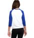 US Blanks US6601K Youth Baseball Raglan T-Shirt in White/ royal back view