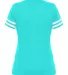 Badger Sportswear 4967 Women's Tri-Blend Fan T-Shi in Turquoise/ white back view