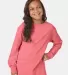 Comfort Wash GDH275 Garment Dyed Youth Long Sleeve Coral Craze front view