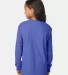 Comfort Wash GDH275 Garment Dyed Youth Long Sleeve Deep Forte Blue back view