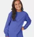 Comfort Wash GDH275 Garment Dyed Youth Long Sleeve Deep Forte Blue front view