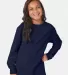 Comfort Wash GDH275 Garment Dyed Youth Long Sleeve Navy front view