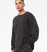 Bella + Canvas 3911 Unisex Classic Crewneck Sweats in Dark grey heathr side view