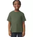 Gildan 64000B Youth Softstyle T-Shirt in Military green front view