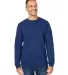 J America 8424 Unisex Premium Fleece Sweatshirt in True navy front view