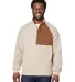 North End NE713 Men's Aura Sweater Fleece Quarter- OATML HTHR/ TEAK front view
