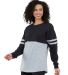 Boxercraft BW3514 Women's Pom Pom Long Sleeve Jers in Black/ oxford front view
