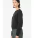 Bella + Canvas 7511 Ladies Classic Pullover Crewne in Dark grey heathr side view