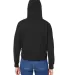 J America 8853 Women's Crop Hooded Sweatshirt in Black solid back view