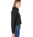 J America 8853 Women's Crop Hooded Sweatshirt in Black solid side view