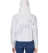 J America 8853 Women's Crop Hooded Sweatshirt in Grey tie dye back view