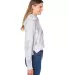 J America 8853 Women's Crop Hooded Sweatshirt in Grey tie dye side view