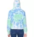 J America 8853 Women's Crop Hooded Sweatshirt in Lagoon tie dye back view
