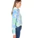 J America 8853 Women's Crop Hooded Sweatshirt in Lagoon tie dye side view