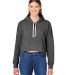 J America 8853 Women's Crop Hooded Sweatshirt in Grey triblend