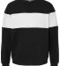J America 8646 Varsity Fleece Crewneck Sweatshirt Black front view