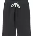 J America 8855 Triblend Fleece Shorts Black Solid front view