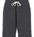 J America 8855 Triblend Fleece Shorts Black Triblend front view