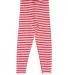 LA T 602Z Unisex Baby Rib Pajama Pant RED WHT STR/ WHT front view