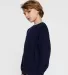 LA T 2225 Youth Elevated Fleece Crew in Navy side view