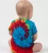 Dyenomite 340MS Infant Spiral Tie-Dyed Onesie in Rainbow back view