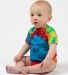 Dyenomite 340MS Infant Spiral Tie-Dyed Onesie in Rainbow front view