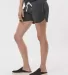 J America 8856 Women's Fleece Shorts Black Triblend side view