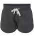 J America 8856 Women's Fleece Shorts Black Triblend front view
