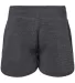 J America 8856 Women's Fleece Shorts Black Triblend back view