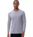 Threadfast Apparel 180LS Unisex Ultimate Long-Slee HEATHER GREY front view
