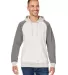 J America 8886 Unisex Vintage Tricolor Hooded Swea Antique White/ Smoke front view