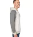 J America 8886 Unisex Vintage Tricolor Hooded Swea Antique White/ Smoke side view